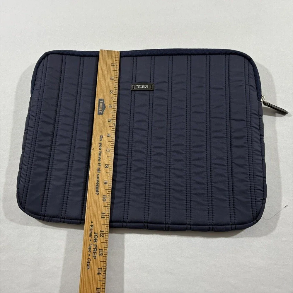 Tumi Quilted Navy Travel School Laptop Sleeve Computer Cover Ipad Padded 14x11